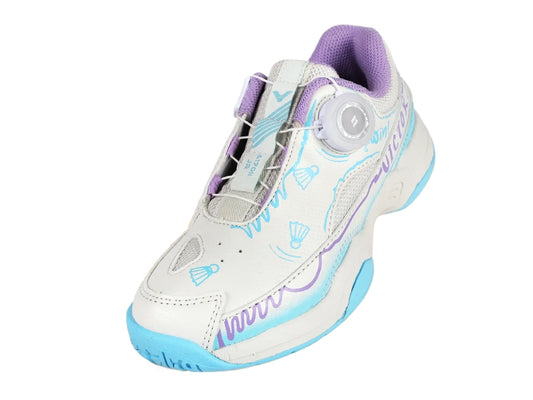 Victor A170II Junior Badminton Shoes [Ivory White/Bonnie Blue]