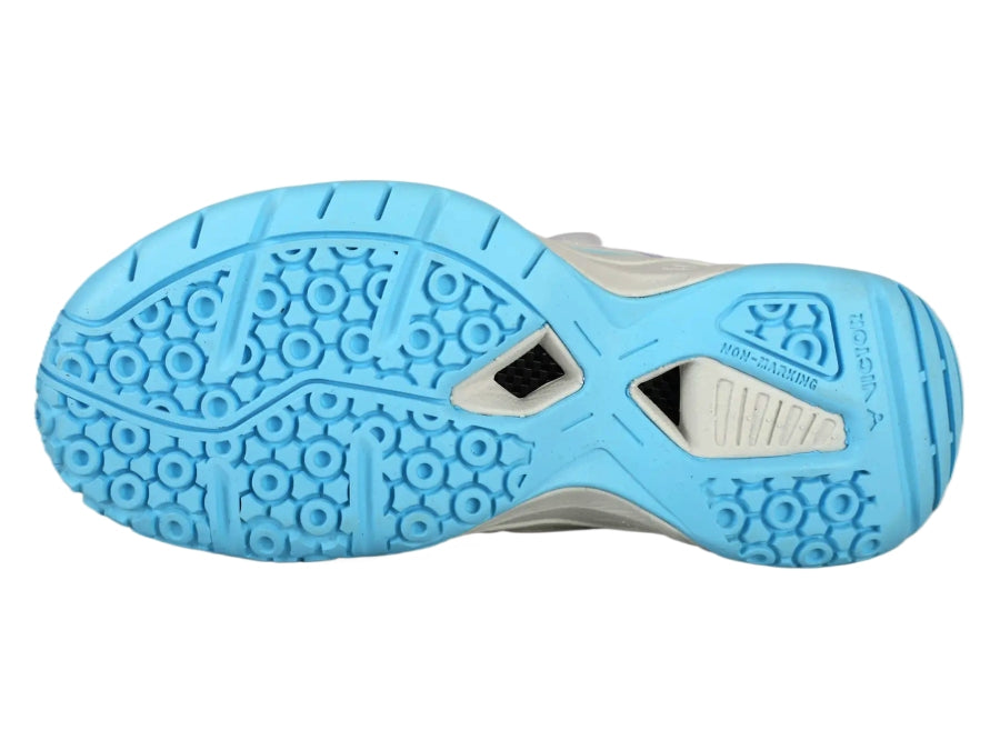 Victor A170II Junior Badminton Shoes [Ivory White/Bonnie Blue]
