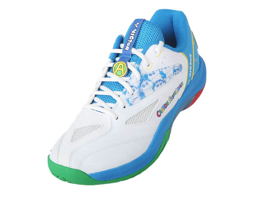 Victor x Crayon ShinChan A39CS Badminton Shoes [White/Brilliant Blue]