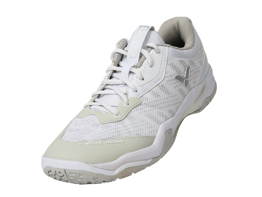 Victor A830IV Badminton Shoes [Brilliant White/Antarctic Gray]