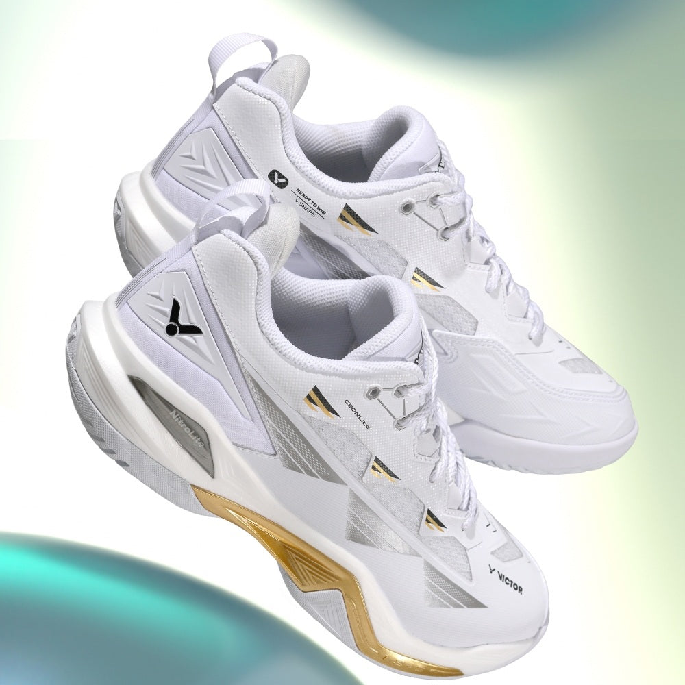 Victor C90 NitroLite Badminton Shoes [White]