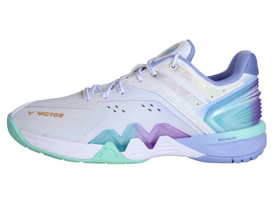 Victor P8500 NitroLite Badminton Shoes [Brilliant White/Blue Violet]