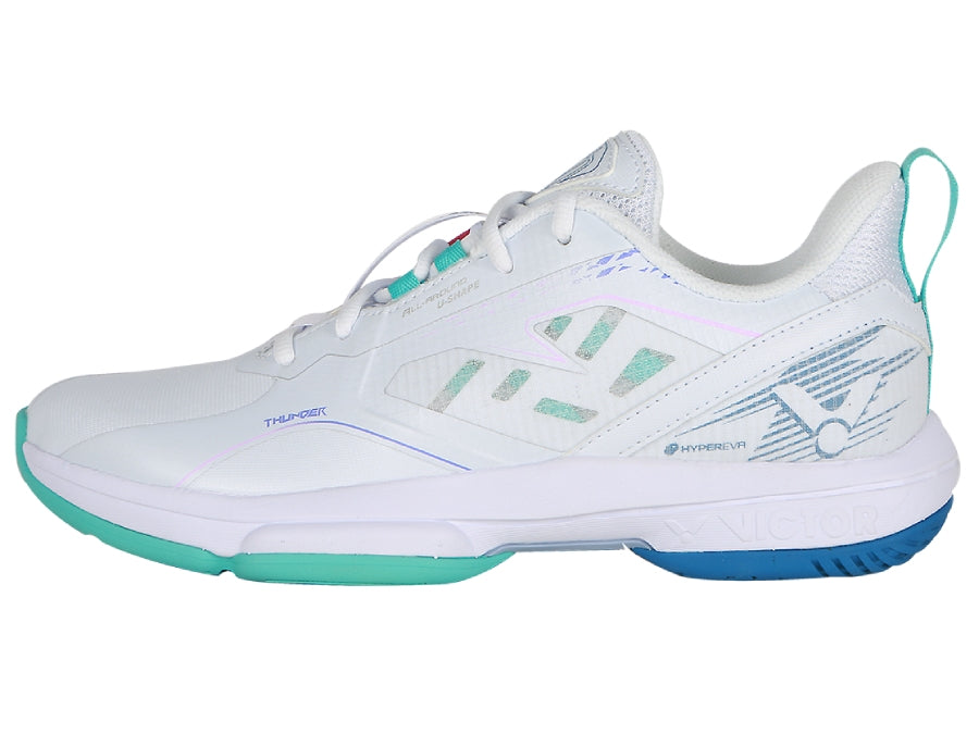 Victor Thunder+ AR Badminton Shoes [Pearly White/Pale Turquoise]